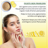 Agrovishwa 100% Organic Lemon Peel Powder FACE BRIGHTENING MASK Pack Pore Cleansing Anti Blemish Acne AGEING Glowing Skin Care 100g pack