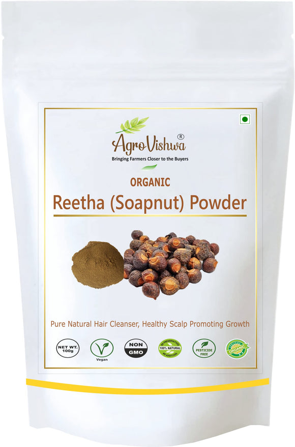 Agrovishwa Organic Reetha Powder For Silky & Smooth Hair -100gm