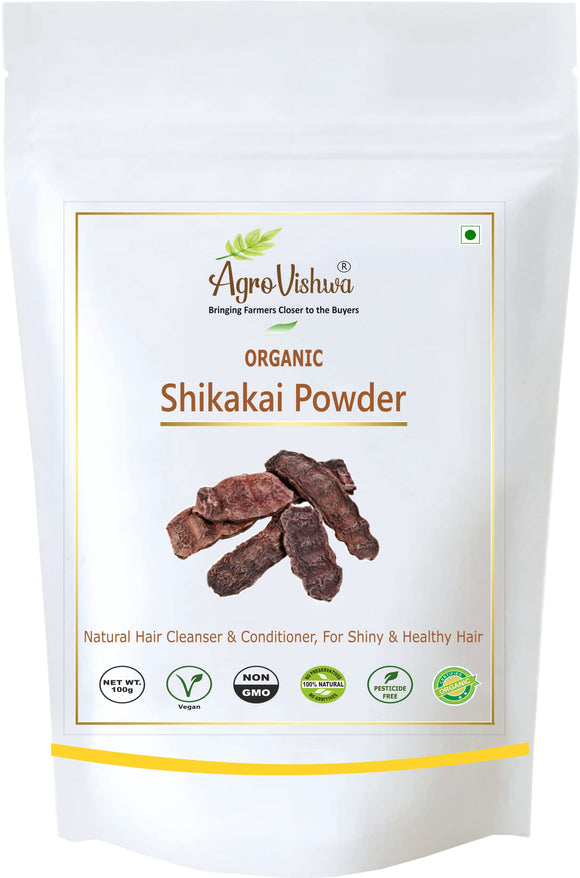 Agrovishwa Organic Shikakai (Acacia Concinna) Powder For Hair Excellent Hair Conditioner & Cleanser -100gm