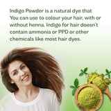 Agrovishwa 100% Organic Indigo Powder chemical free, ammonia free| Hair Color for hair | Whole Plant Used-100gm