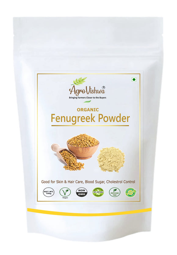 Agrovishwa Organic FENUGREEK seeds Powder | Pure Premium Quality | – 100 gms Resealable Pouch